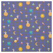 Intergalactische Star Space op donkerblauw Stof (Swatch)