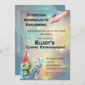 Intergalactische uitnodigingen voor verjaardagen (Voorkant / Achterkant)
