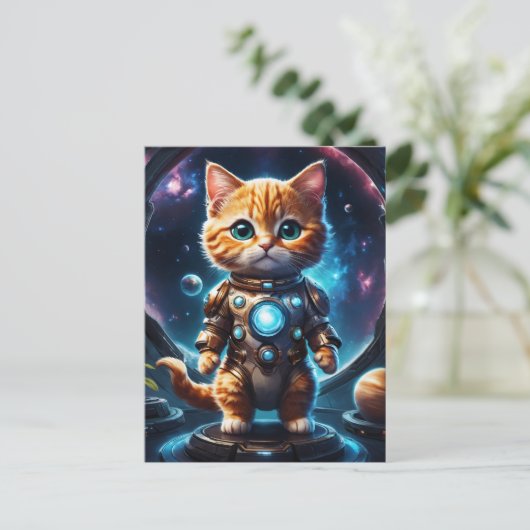 Intergalactische Verkenner: Ginger Astronaut Kitte Briefkaart (Staand voorkant)