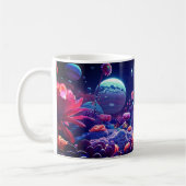 intergalatische bloemenscène koffiemok (Links)