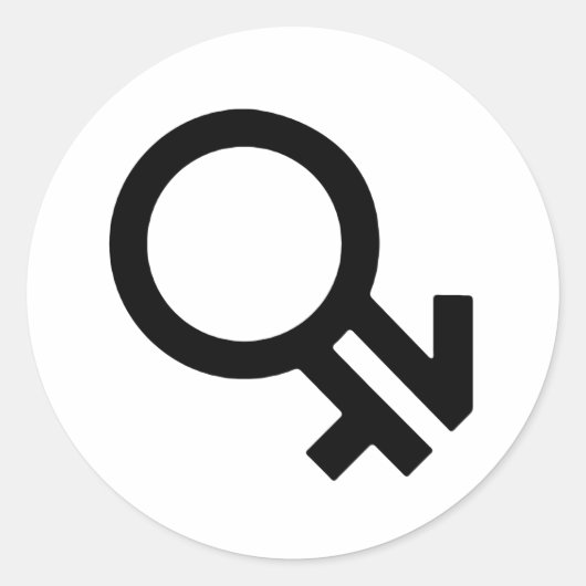 Intergender Geslachts Symbool Ronde Sticker (Voorkant)