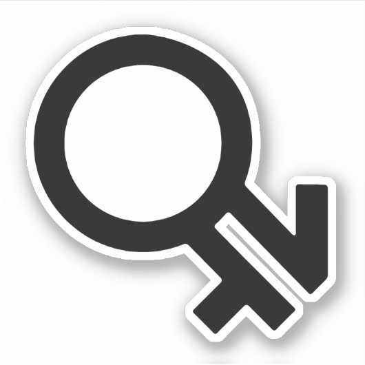 Intergender Geslachts Symbool Sticker (Voorkant)