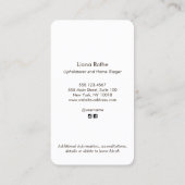 Interieur Decorator Floral Frans stoelontwerp Visitekaartje (Achterkant)