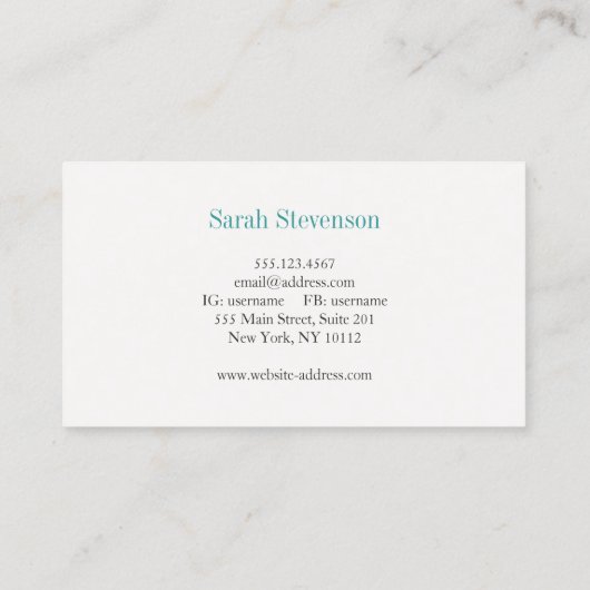 Interieur Decorator Lamp Visitekaartje (Achterkant)