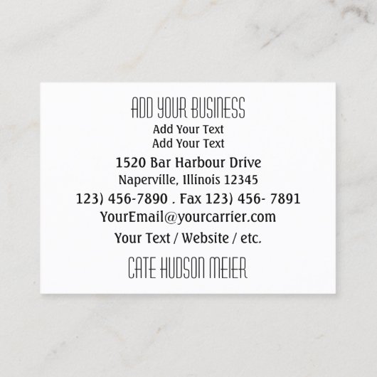 Interieur Decorator / Ontwerper / Verf Visitekaartje (Achterkant)