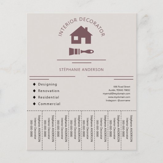 Interieur Decorator Scheur Off Strips Flyer (Voorkant)