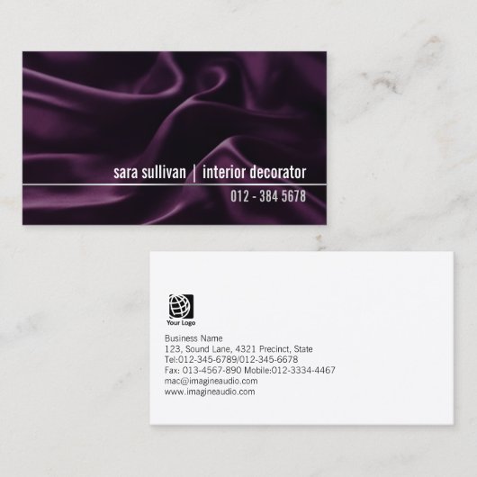 Interieur Decorator Silk Textuur Visitekaartje (Voorkant / Achterkant)