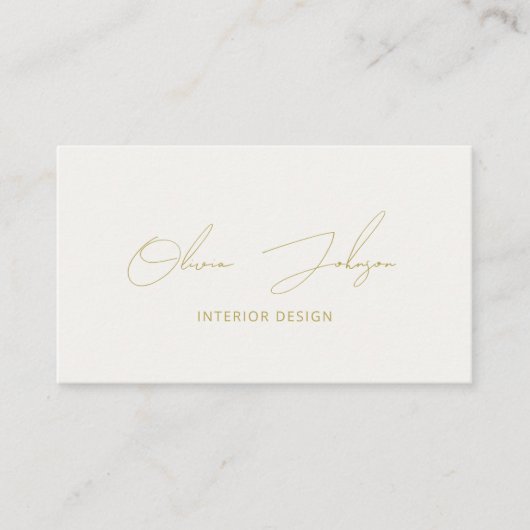 Interieur Design Goud Ivoor Visitekaartje (Voorkant)