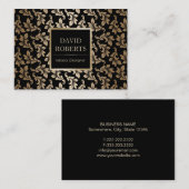 Interieur design Luxury Black & Gold Damask Modern Visitekaartje (Voorkant / Achterkant)