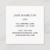 Interieur Design Modern Monogram Vierkante Visitekaartje (Achterkant)