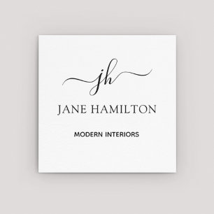 Interieur Design Modern Monogram Vierkante Visitekaartje