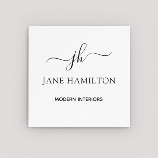 Interieur Design Modern Monogram Vierkante Visitekaartje