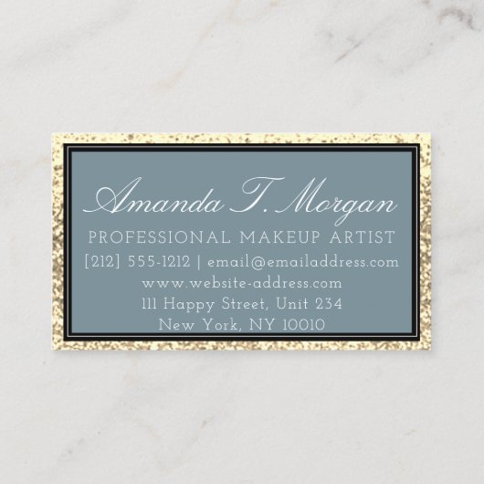 Interieur Design Planner Logo Gold Smoky Blue Visitekaartje (Achterkant)