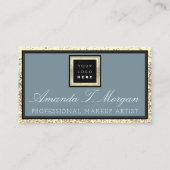 Interieur Design Planner Logo Gold Smoky Blue Visitekaartje (Voorkant)