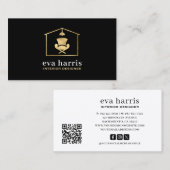 Interieur Designer Elegant Zwart & Goud Visitekaartje (Voorkant / Achterkant)