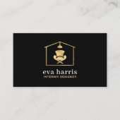 Interieur Designer Elegant Zwart & Goud Visitekaartje (Voorkant)