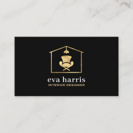Interieur Designer Elegant Zwart & Goud Visitekaartje