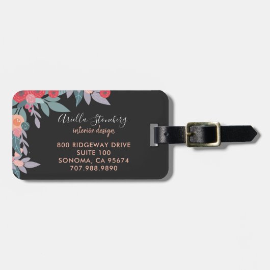 Interieur Designer Painted Blooms Bagagelabel (Voorkant horizontaal)
