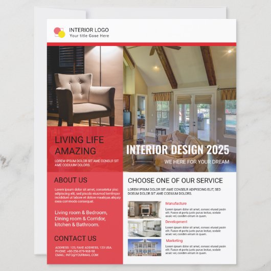 Interieur Flyer Ontwerp Sjabloon (Voorkant)