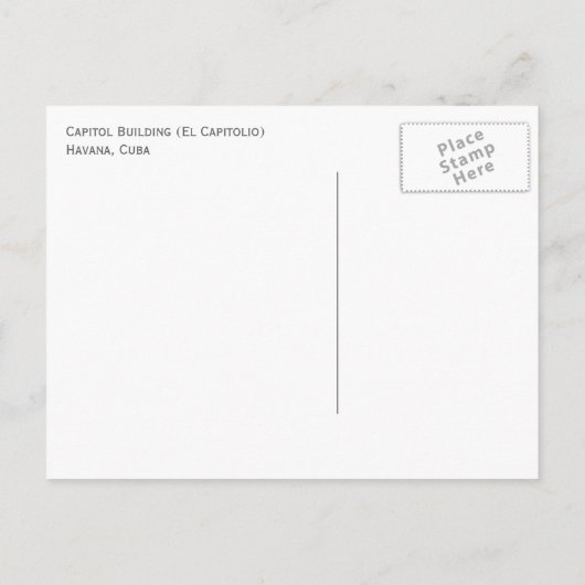Interieur, Havana Capitool gebouw, El Capitolio Briefkaart (Achterkant)