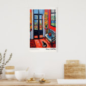 Interieur met kat en open deur poster (Keuken)