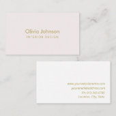 Interieur Ontwerp Chic Goud Roze Visitekaartje (Voorkant / Achterkant)