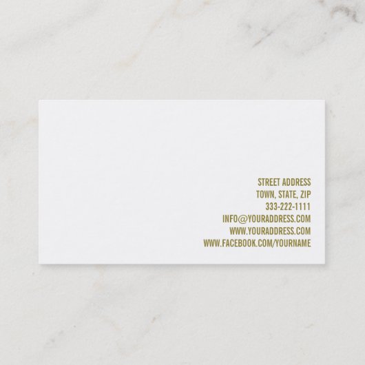 Interieur Ontwerp Decorator Gouden Inkt Splash Mod Visitekaartje (Achterkant)