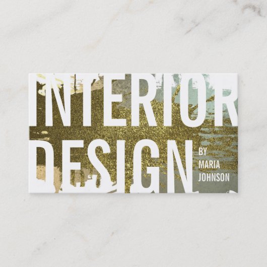 Interieur Ontwerp Decorator Gouden Inkt Splash Mod Visitekaartje (Voorkant)
