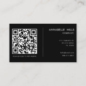 Interieur ontwerp minimalistische eenvoudige QR-co Visitekaartje (Achterkant)
