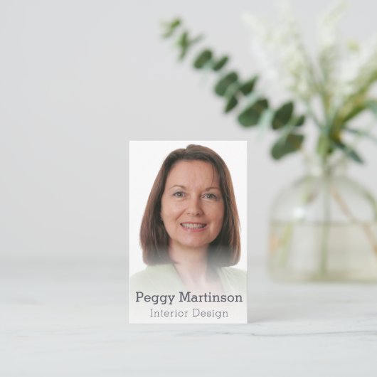 Interieur ontwerp Misty fotosjabloon Visitekaartje (Staand voorkant)