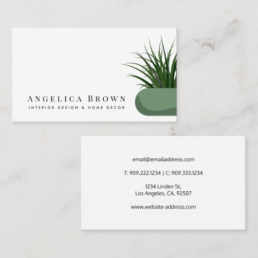 Interieur ontwerp & thuisdecor visitekaartje (Voorkant / Achterkant)