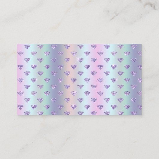Interieur ontwerp van mousserend diamant visitekaartje (Achterkant)