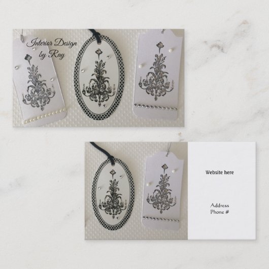 Interieur ontwerp voor luchters visitekaartje (Voorkant / Achterkant)