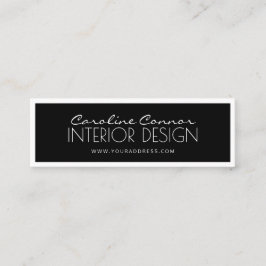 Interieur ontwerp zwart/wit-breedkaart mini visitekaartje