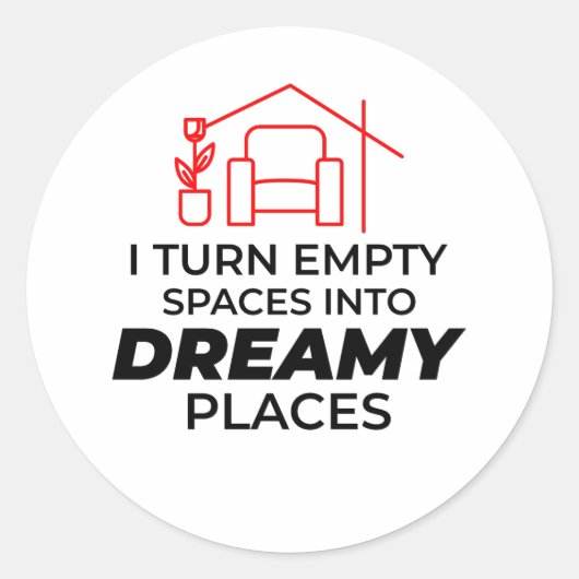 Interieur Ontwerper Decoratie Design Professional Ronde Sticker (Voorkant)