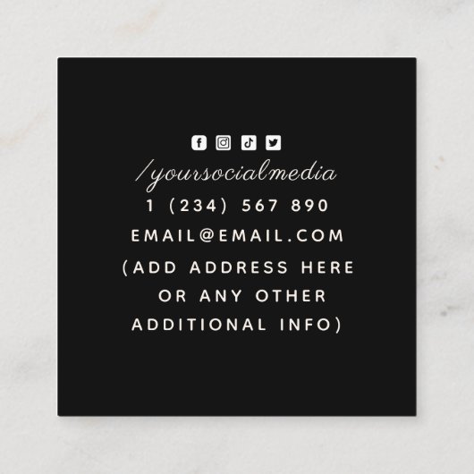 Interieur Ontwerper Decorator Creatief Plezier Vierkante Visitekaartje (Achterkant)