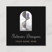 Interieur Ontwerper Decorator Creatief Plezier Vierkante Visitekaartje (Voorkant)