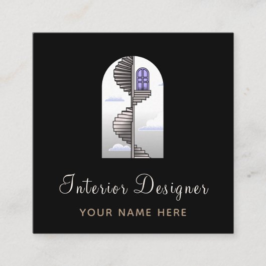 Interieur Ontwerper Decorator Creatief Plezier Vierkante Visitekaartje (Voorkant)