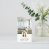 Interieur Ontwerper Foto QR Script Naam Wit Visitekaartje (Staand voorkant)