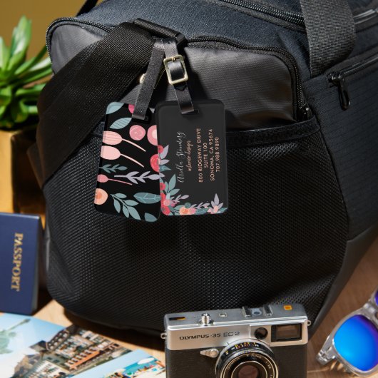 Interieur Ontwerper Geschilderde Bloemen Bagage La Bagagelabel (Voorkant /achterkant)