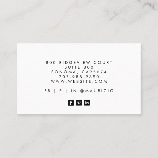 Interieur Ontwerper Home Stager Visitekaartje (Achterkant)