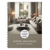 Interieur Ontwerper Logo Foto Taupe Notitieboek (Voorkant)