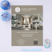 Interieur Ontwerper Logo Foto Taupe Professioneel Flyer (Enkel)