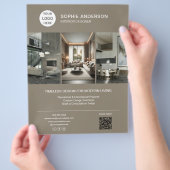 Interieur Ontwerper Logo Foto Taupe Professioneel Flyer (Hand)