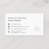 Interieur Ontwerper Luxe Marine Blauw Modern Elega Visitekaartje (Achterkant)