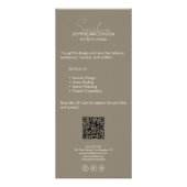 Interieur Ontwerper Script Naam Foto QR Taupe Reclamekaart (Achterkant)