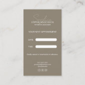Interieur Ontwerper Script Naam Taupe Afsprakenkaartje (Achterkant)
