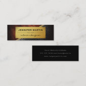 Interieur Rustiek Goud Metallic Stippen Patroon Mini Visitekaartje (Voorkant / Achterkant)