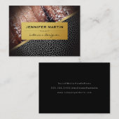 Interieur Rustiek Goud Metallic Stippen Patroon Visitekaartje (Voorkant / Achterkant)