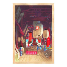 Interieur van Asakusa Kannon Tempel Narazaki Eisho